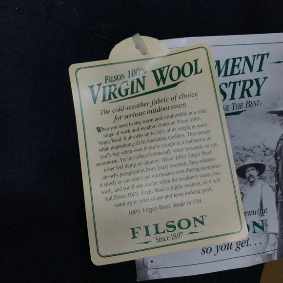 CC Filson Tin Cloth Packer Coat Jacket Mens L Brown Oil Finish Wool Liner USA - Picture 14 of 16